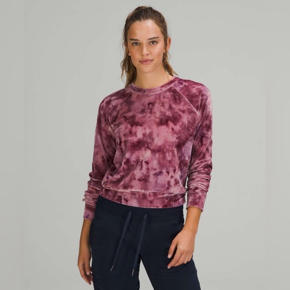 lululemon athletica Tops - SOLD Lululemon Velour Warm Down Crew in Interstellar Cassis Multi Size 6 / 8
